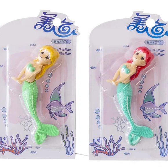 Mermaid Shape Cute Eraser Set for School Children - Picture 5 of 6